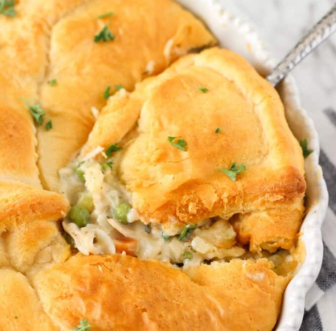 Easy Chicken Pot Pie with Crescent Rolls