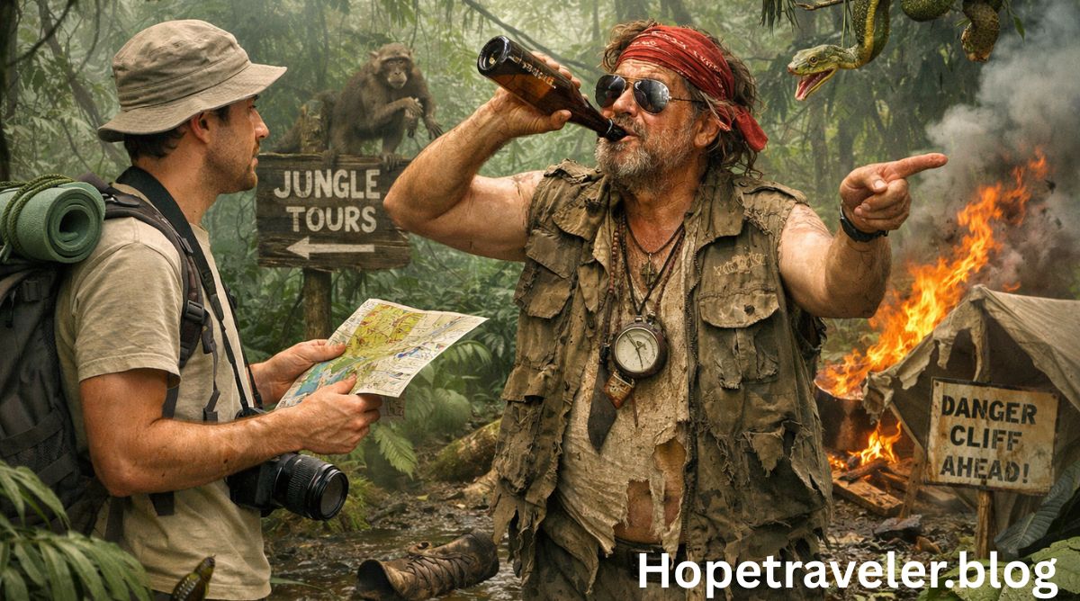 The traveler hired the wrong tour guide